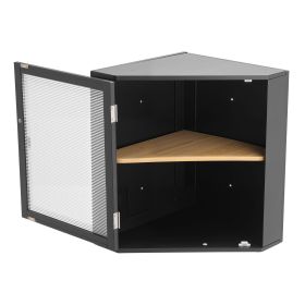 Corner Bread Box for Kitchen Counter, Double Layer Large Capacity Bamboo Bread Storage Container, Farmhouse Wooden Breadbox for Homemade Bread